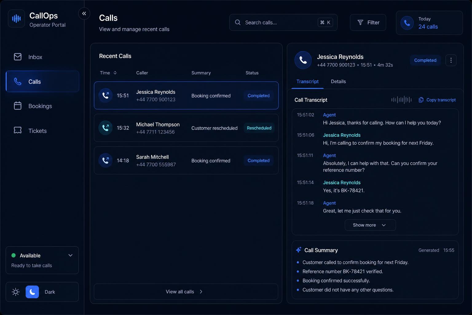 VoiceAI operator portal